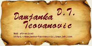 Damjanka Teovanović vizit kartica